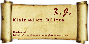Kleinheincz Julitta névjegykártya